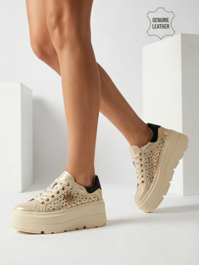 Ажурні спортивні жіночі снікерси зі шкіри натуральної Atelle