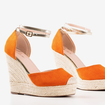 Oranžové espadrily na vysokém klínu Sablaca - Obuv 1