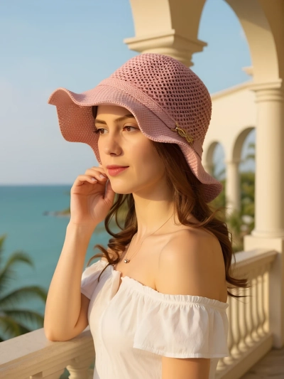 Royalfashion Жіночий капелюх із хвилястими краями Wave Breeze