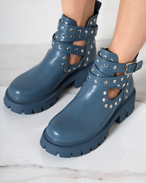Сині жіночі чоботи з форсунками Socogi - Взуття