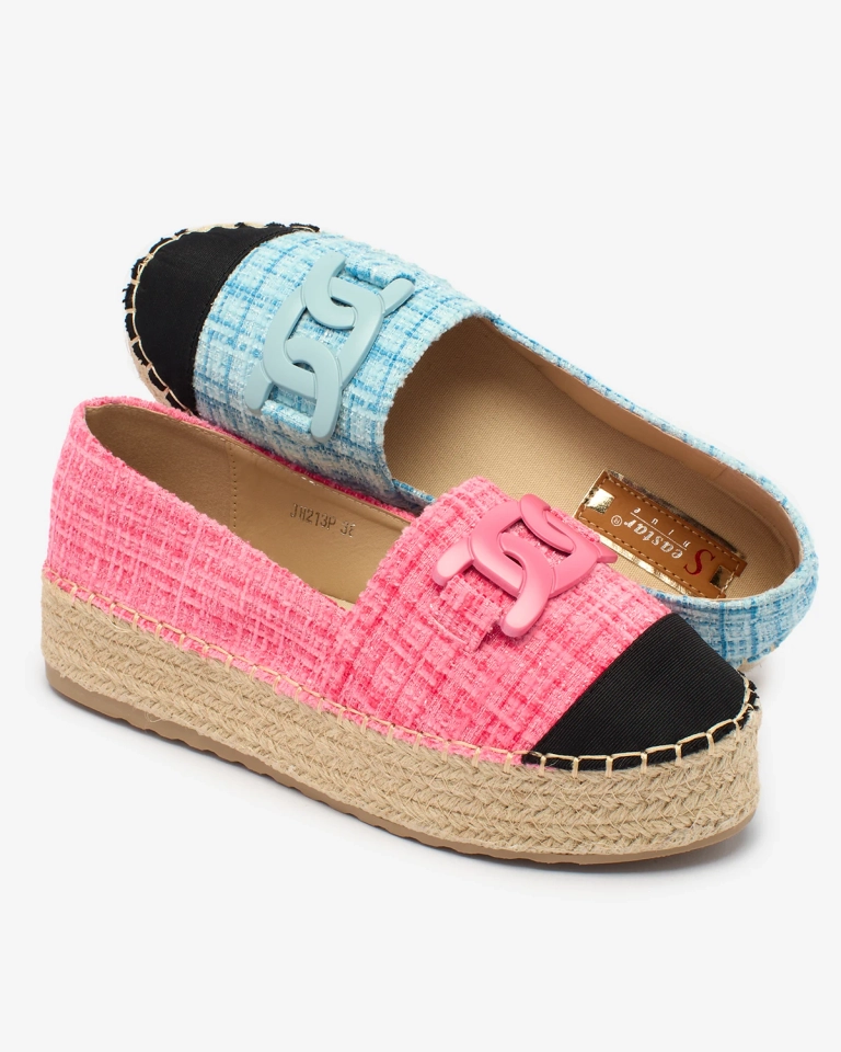 Royalfashion Dámské kostkované espadrilky v růžové barvě Dempik