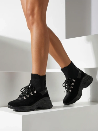 Royalfashion Dámské černé zateplené tenisky Aleppo