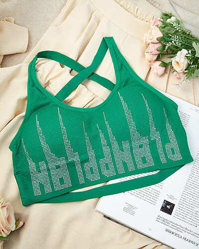 Royalfashion Dámská sportovní podprsenka se zirkony