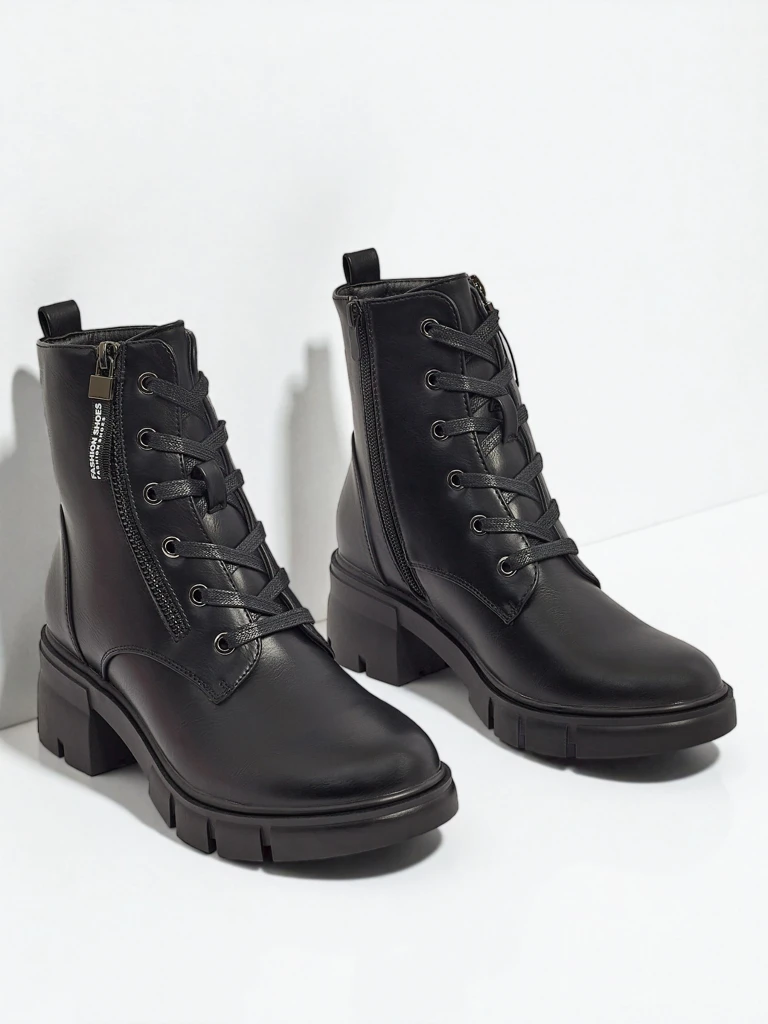 Eko kožené šněrovací dámské kotníkové boty Nomelira