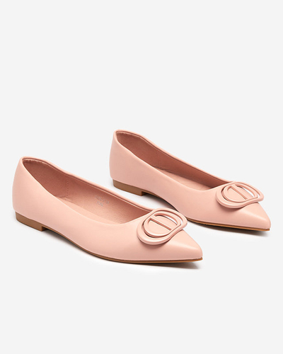 Dámské růžové špičaté baleríny s ozdobou na špičce Manico - Footwear