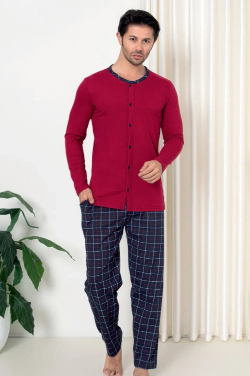 Royalfashion Чоловічі бавовняні піжами у клітку