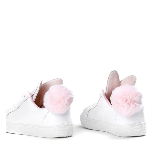 Білі кросівки Prenoea з вушками та помпоном - Взуття