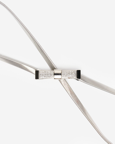 Stříbrný elastický dámský pásek s mašlí - Příslušenství