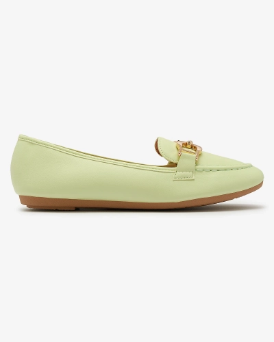 Зелені жіночі мокасини з екошкіри з декором Wiwet-Footwear