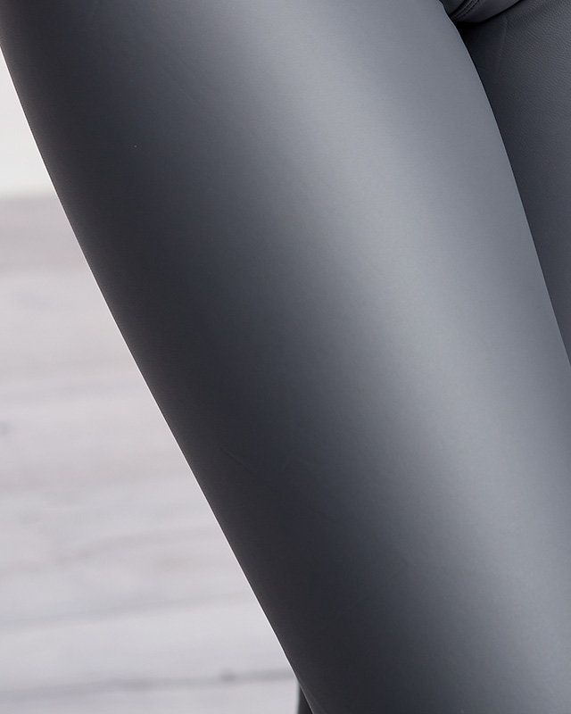 Šedé legíny s vysokým pasem - Oblečení