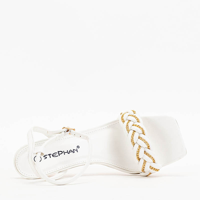 Bílé dámské sandály na špendlíku Tenedi - Obuv