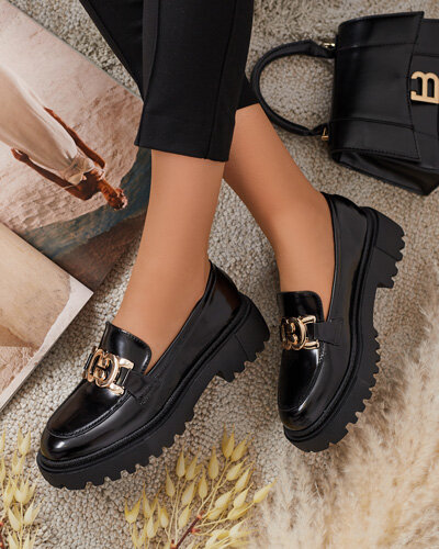 Royalfashion Dámské lakované mokasíny Bevevra