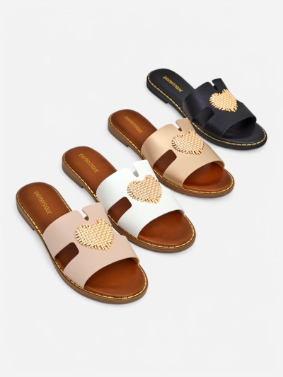 Royalfashion жіночі шльопанці з серцем Gold Heart