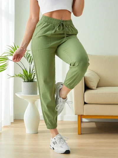 Dámské Joggery Flora Světle Zelené 100% Bavlna Pohodlné