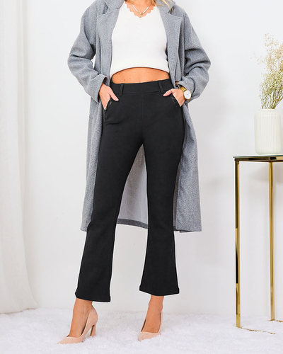 Royalfashion Чорні жіночі тканинні штани a'la bells