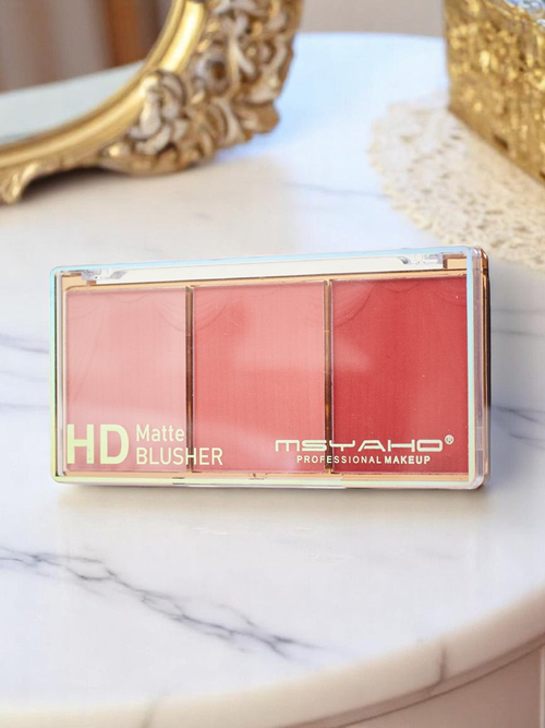 Палітра з 3 відтінків матових рум'ян для щік, колір Wine Rose