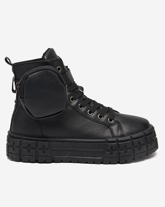 Dámská sportovní obuv z eko kůže v černé barvě Kolibs- Footwear