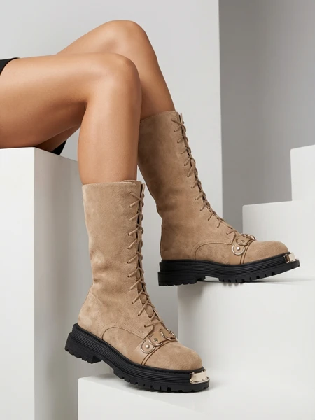 Royalfashion Dámské šněrovací kozačky Werces