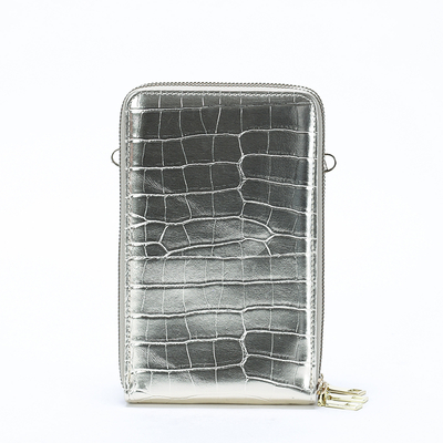 Zlatá dámská mini kabelka-peněženka s ražbou - Doplňky