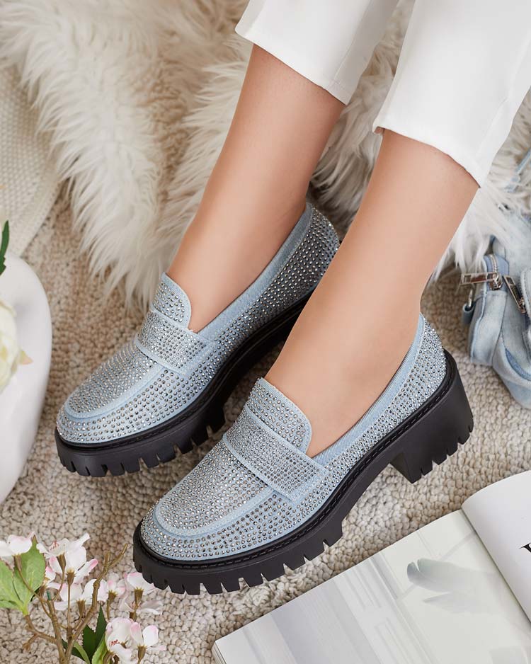 Royalfashion Dámské mokasíny se zirkony Epolls