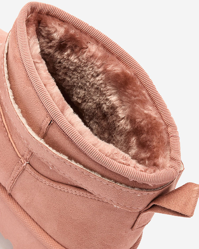 Royalfashion Světle hnědé dámské boty a'la snow boots s ornamentem Parisela