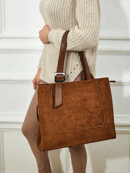 Dámská shopper kabelka eko semišová Daverna