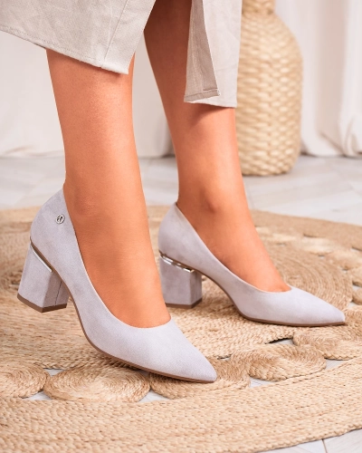 Royalfashion Світло-сірі жіночі туфлі-човники Nanly