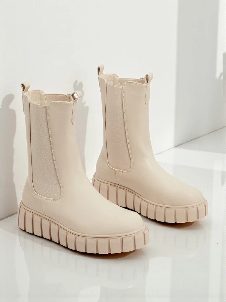 Vyšší dámské kotníkové boty z eko kůže Livora