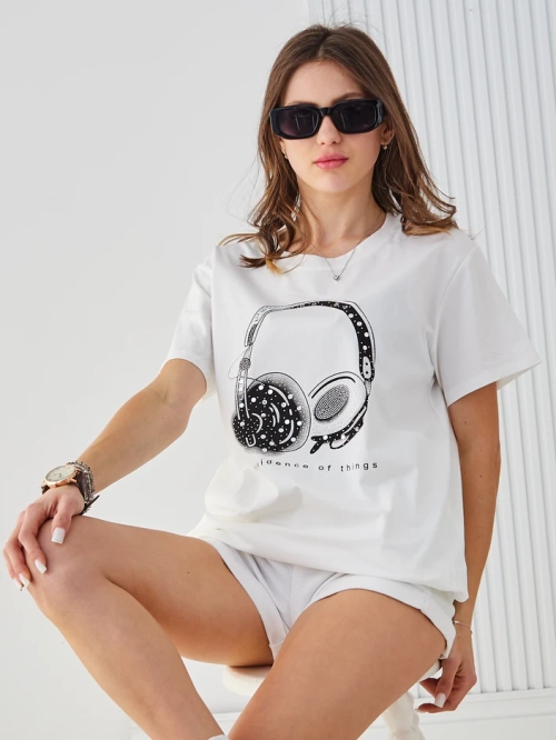 Royalfashion Жіноча бавовняна футболка з принтом