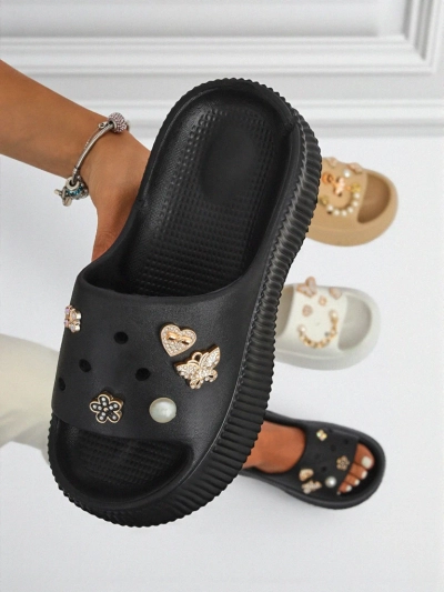 Royalfashion Dámské gumové pantofle se zdobením Slash Glam