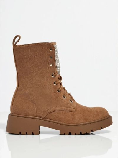 Еко замшеві шнуровані жіночі ботільйони Ferlyne