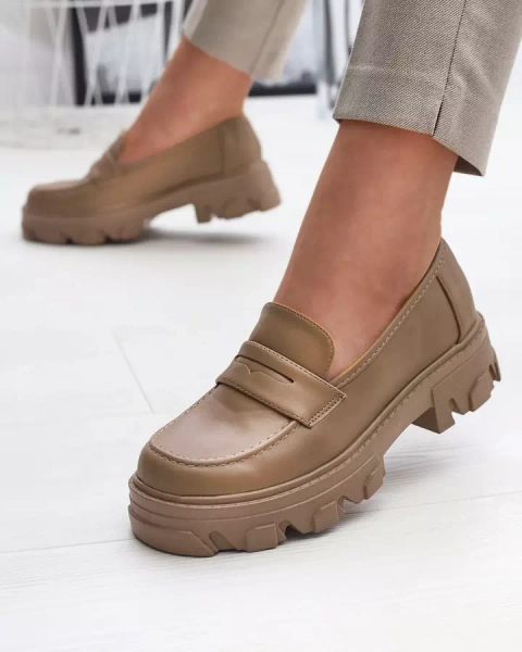 Světle hnědé dámské mokasíny na pevné podrážce Desika - Obuv