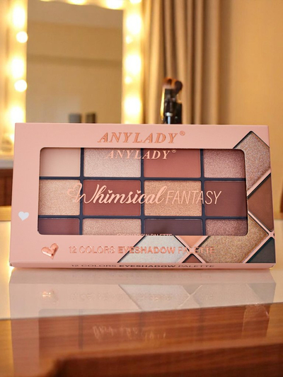 ANYLADY Палетка з 12 тіней для повік з глітером і матовими відтінками Golden Chocolate Fudge