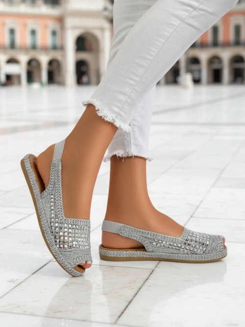 Royalfashion Жіночі сандалі еспадрильї жіночі з цирконами Belle Sparkle