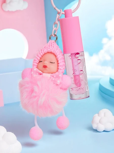 Lesk na rty pro děti s panenkou Světle růžový