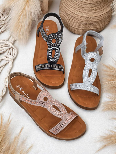 Royalfashion Dámské sandály s ozdobnými pásky Lola Grace