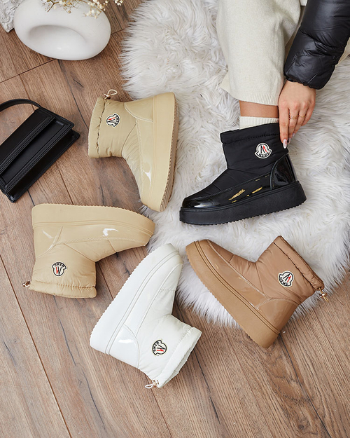 Royalfashion Жіночі черевики-сліпони для снігу чорного кольору Ademra