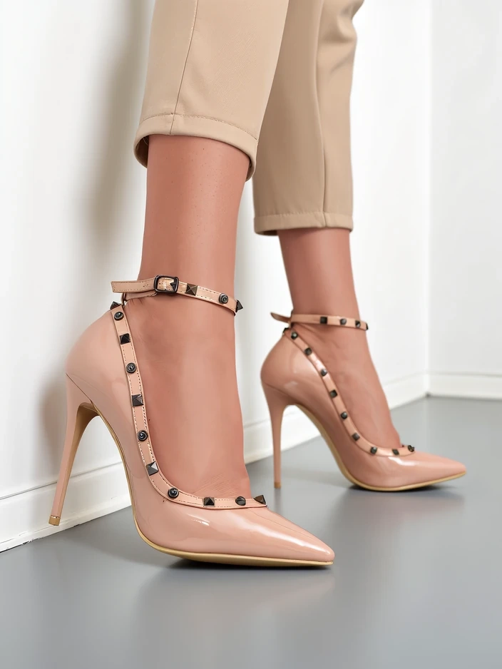 Royalfashion Dámské lakované lodičky se štrasem Qoscalle