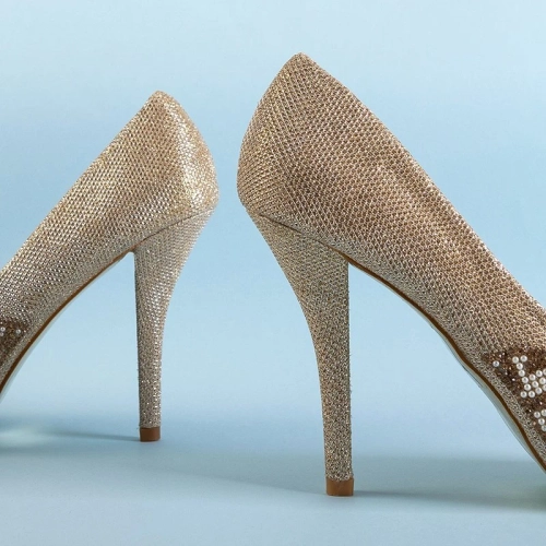 OUTLET Золоті блискучі туфлі на шпильці Cecile - Взуття