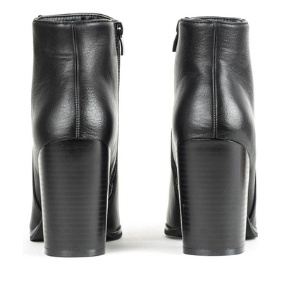 Černé kotníkové boty na sloupku Shani - Footwear