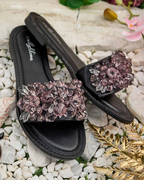 Royalfashion Жіночі шльопанці Loberra зі стразами