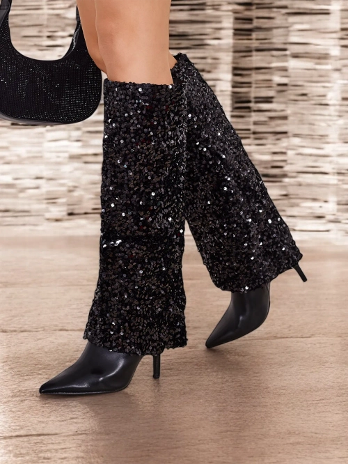 Високі чоботи для жінок Royalfashion з цирконами Ендов