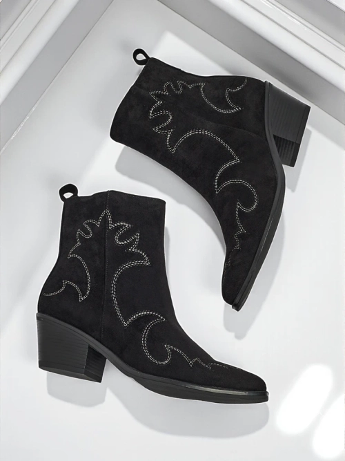 Жіночі ботильйони-ковбойки Velvet Ash – на підборах