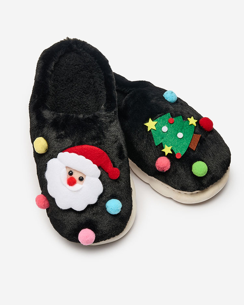 Різдвяні жіночі капці Royalfashion чорні Fertemse