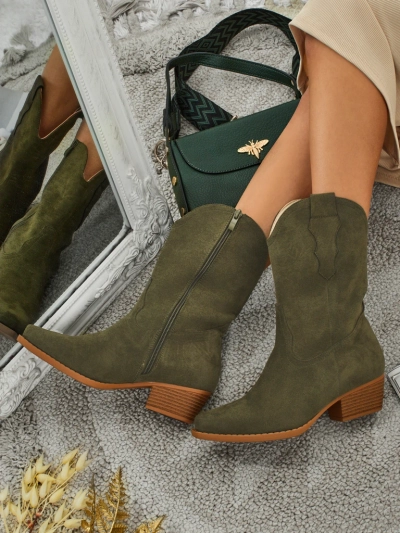 Dámské kovbojské boty eko semišové SpireHush