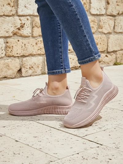 Aurelia Rosa – dámské sportovní boty Royalfashion z tkaniny, růžové, plochý podpatek