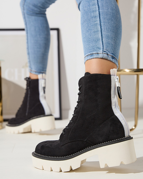 Чорні жіночі чоботи на низькій посадці Savet - Взуття