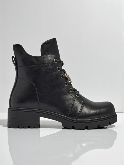 Еко шкіряні шнуровані ботильйони жіночі Veltih