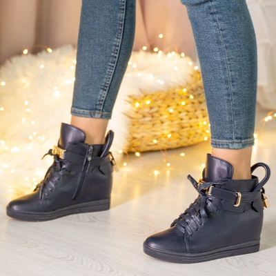 Темно-сині кросівки на внутрішньому танкетці Sinnea - Взуття