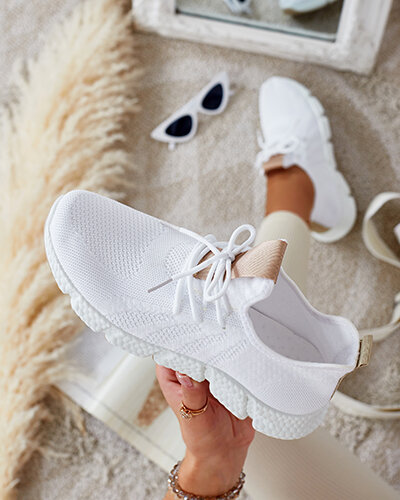 Bílá a béžová sportovní obuv pro ženy Baym - Obuv